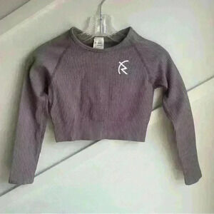 Purple ribbed Athletic  crop top size L